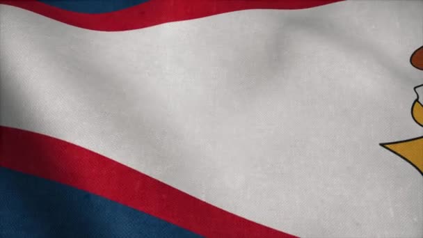 Amerikaanse Samoa vlag - realistische zwaaiende stof vlag — Stockvideo
