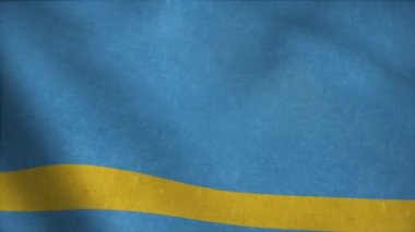 Aruba 'nın gerçekçi bayrağı oldukça detaylı kumaş dokusuyla dalgalanıyor.