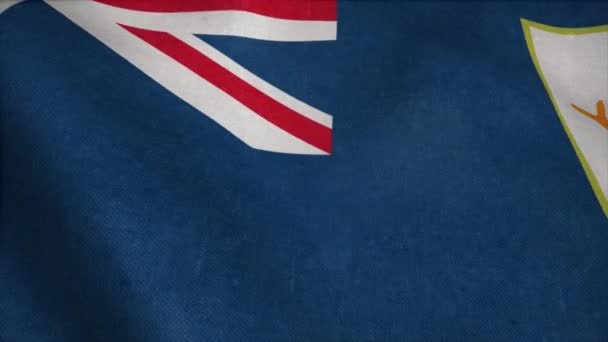 Σημαία Ανγκουίλα Ρεαλιστική Κυματιστή Σημαία Υφάσματος — Αρχείο Βίντεο