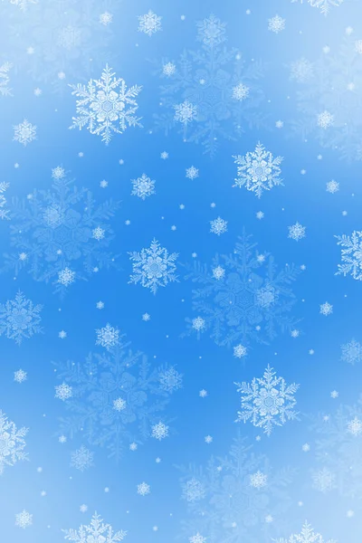 Płatki Śniegu Niebieskim Tle — Zdjęcie stockowe