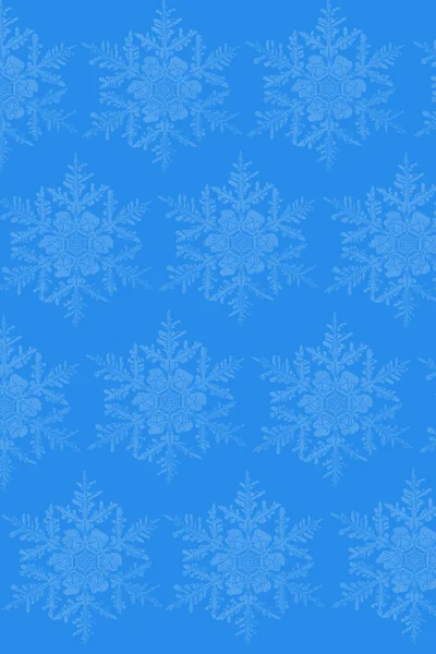 Mavi Arkaplanda Kar Taneleri — Stok fotoğraf