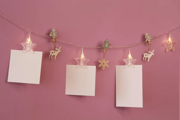 Festive Interior House Cards Inserting Photos — Stock Photo, Image