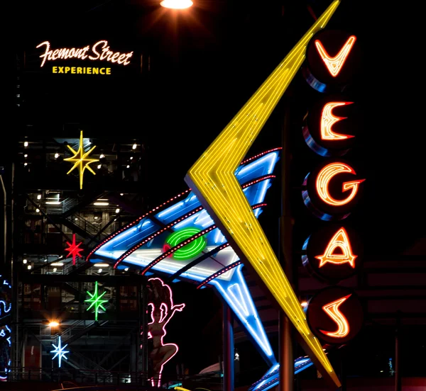 Fremont Street Experience Entrance and Lights — Stock Photo, Image