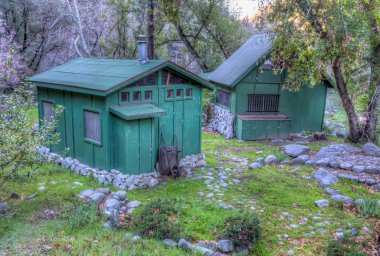 Green Cabin and Shed in the Angeles National Forest clipart