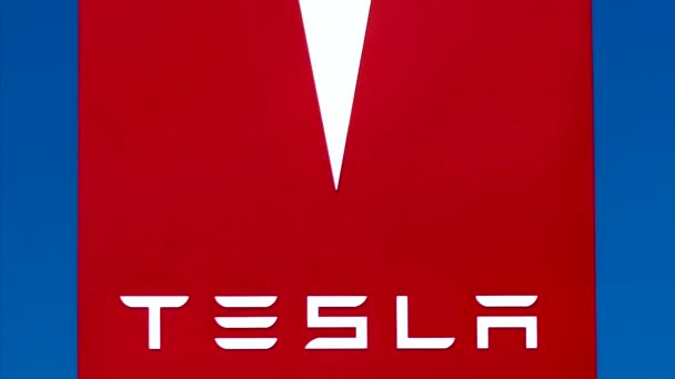 Dealerskiej samochodów Tesla Motors — Wideo stockowe