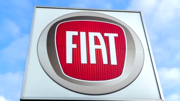 Fiat Dealership Sign — Stock Video