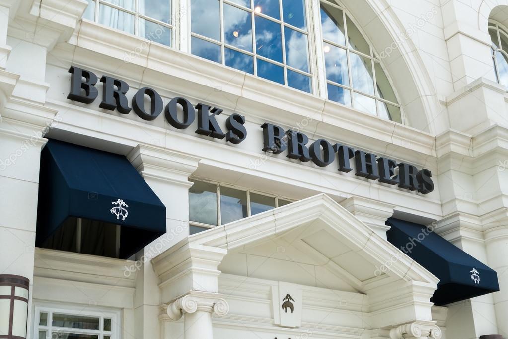 BEVERLY HILLS, CA/USA - APRIL 10, 2016: Brooks Brothers retail store exterior on famed Rodeo Drive.