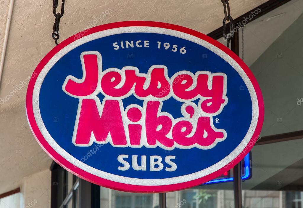 SANTA BARBARA, CA/USA - APRIL 30, 2016: Jersey Mike's Subs exterior and sign. Jersey Mike's Subs is a submarine sandwich chain with in the United States.