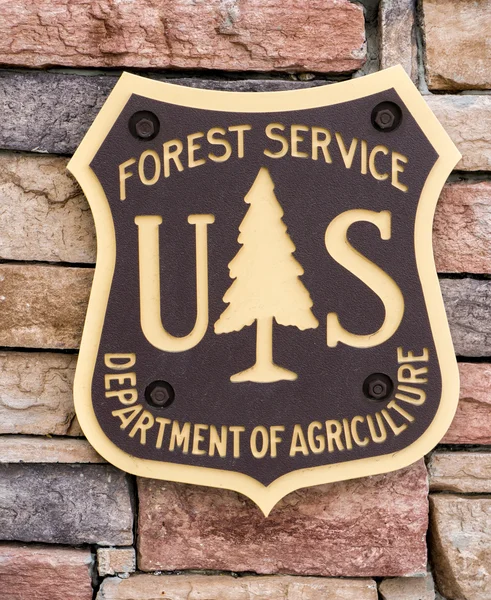 Egyesült Államok erdészeti szolgálat jel és jel — Stock Fotó