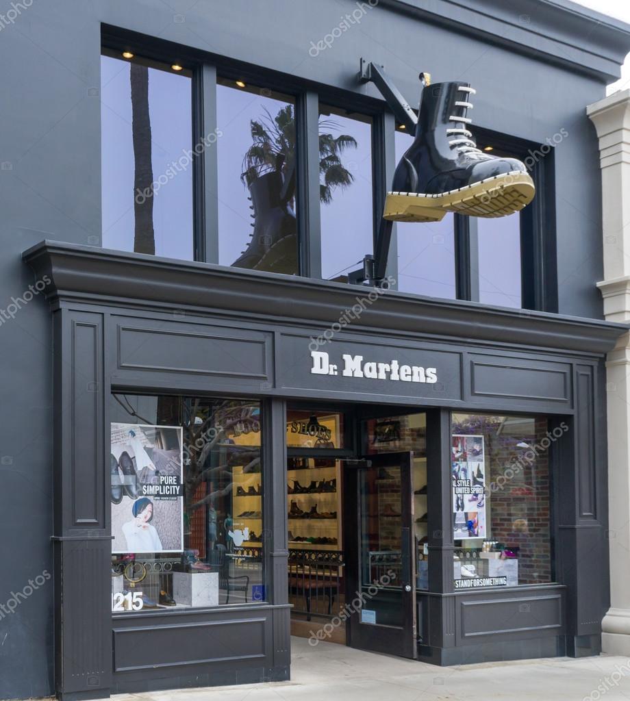 SANTA MONICA, CA/USA - MAY 12, 2016: Dr. Martens retail store exterior and logo. Dr. Martens is a British footwear and clothing brand.