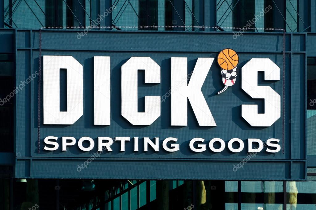 RICHFIELD, MN/USA - MAY 30, 2016: Dick's Sporting Goods exterior. Dick's Sporting Goods, Inc. is a Fortune 500 American corporation in the sporting goods and retail industries.