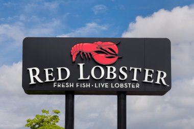 Kırmızı ıstakoz Restoran işareti ve Logo
