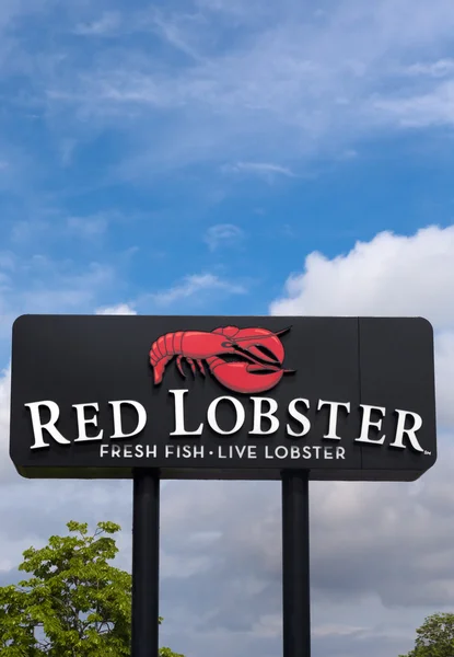 Червоний омарів ресторан знак і логотип — стокове фото