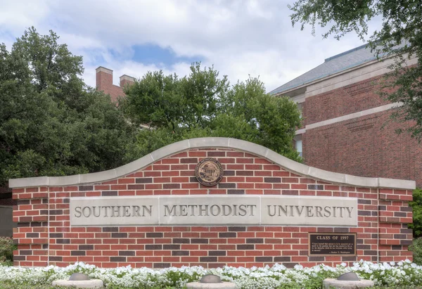 Segno di ingresso al Campus della Southern Methodist University — Foto Stock