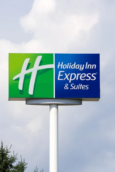 Holiday Inn Express and Suites Sign and Logo — Stock Photo, Image