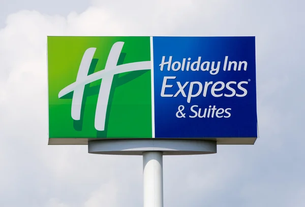 Holiday Inn Express y Suites Firma y Logo — Foto de Stock