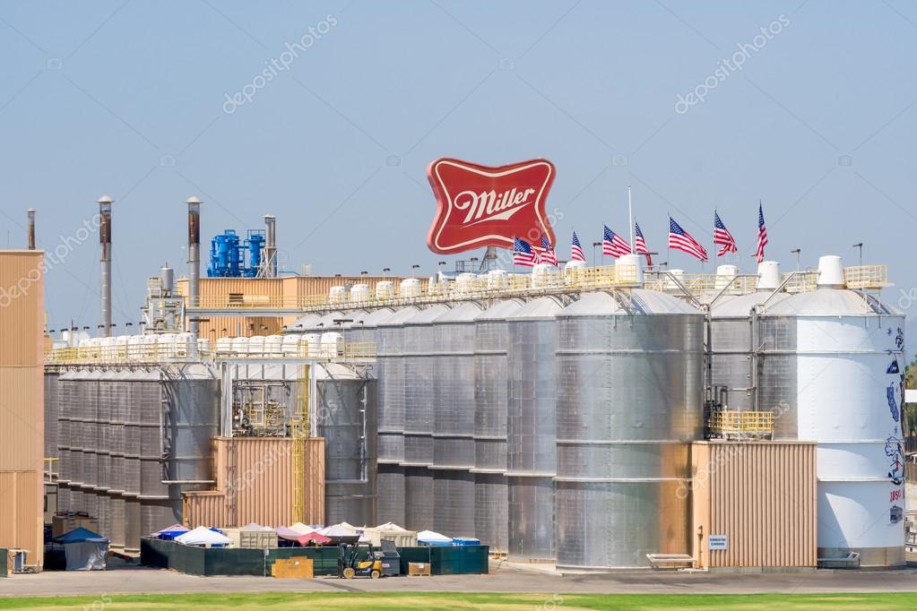 INRWINDALE, CA/USA - AUGUST 20, 2016: Miller Brewery facility and sign. The Miller Brewing Company is an American beer brewing company.