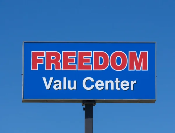 Freedom Valu Center Sign and Logo — Stock Photo, Image