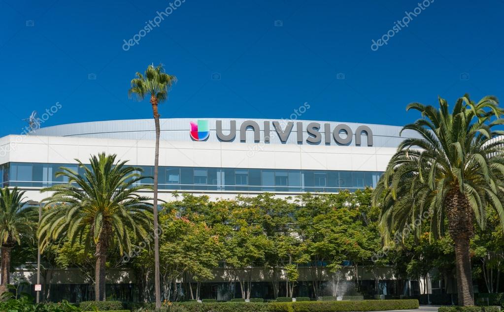 LOS ANGELES, CA/USA - SEPTEMBER 11, 2016: Univision Los Angeles broadcast facilities and logo. Univision Communication is a United States Spanish language broadcast television network.