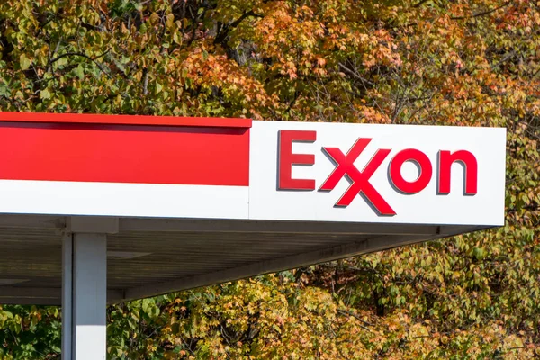 Osceola Usa Oktober 2020 Exxon Automobil Tankstelle Außen Und Markenlogo — Stockfoto