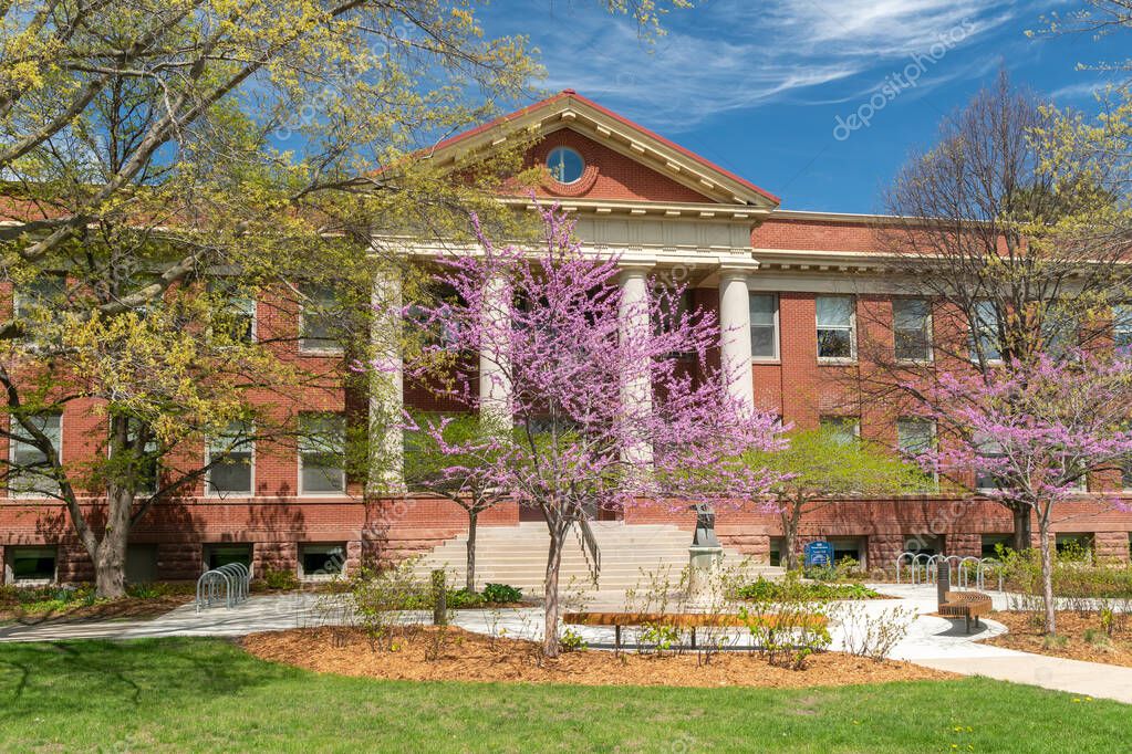 NORTHFIELD, MN, USA -  MAY 10, 2021 - Laird Hall on the campus of Carleton College.