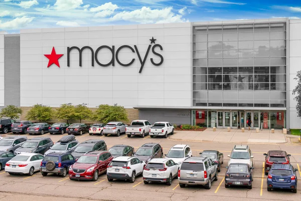 Minneapolis Usa August 2021 Exteriér Obchodního Domu Firmy Macy Logo — Stock fotografie