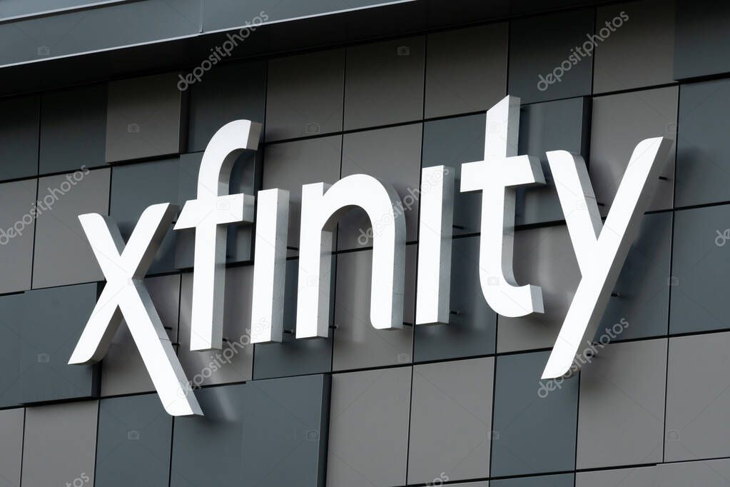 MINNEAPOLIS, MN, USA - AUGUST 8, 2021: Xfinity retail store exterior and trademark logo.