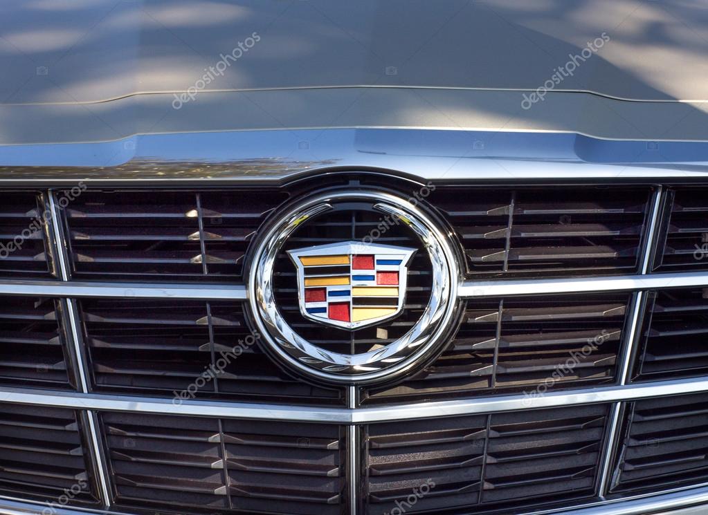 Cadillac sign and logo. Cadillac is a division General Motors Company that markets luxury vehicles worldwide.