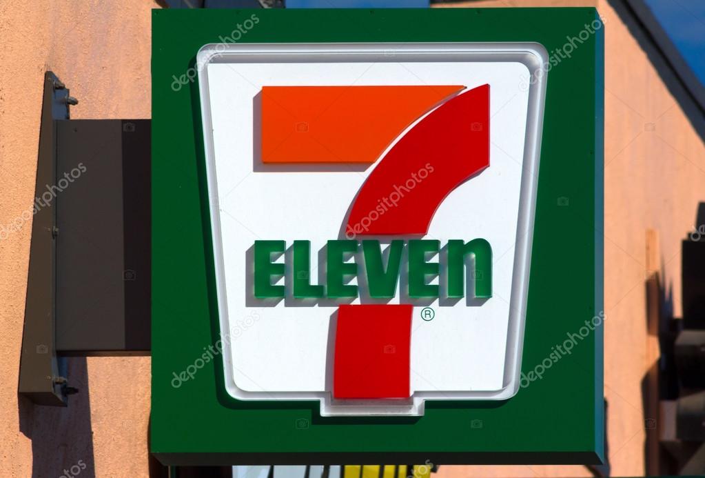 7-Eleven store exterior and sign. 7-Eleven is the world's largest operator and franchisor of convenience stores with more than 50,000 outlets.