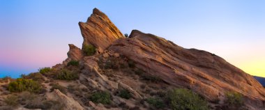 Panoramic View of Vasquez Rocks at Sunset clipart