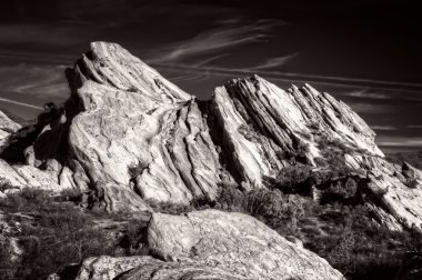 Vasquez rocks doğal alan park siyah beyaz