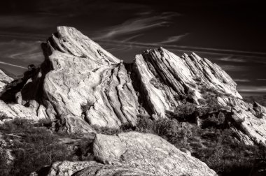Vasquez Rocks Natural Area Park in Black and White clipart