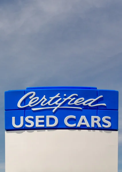 Sinal de carro usado certificado — Fotografia de Stock
