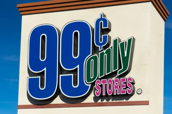 99 Cents Only Stores Sign and Stories — стоковое фото