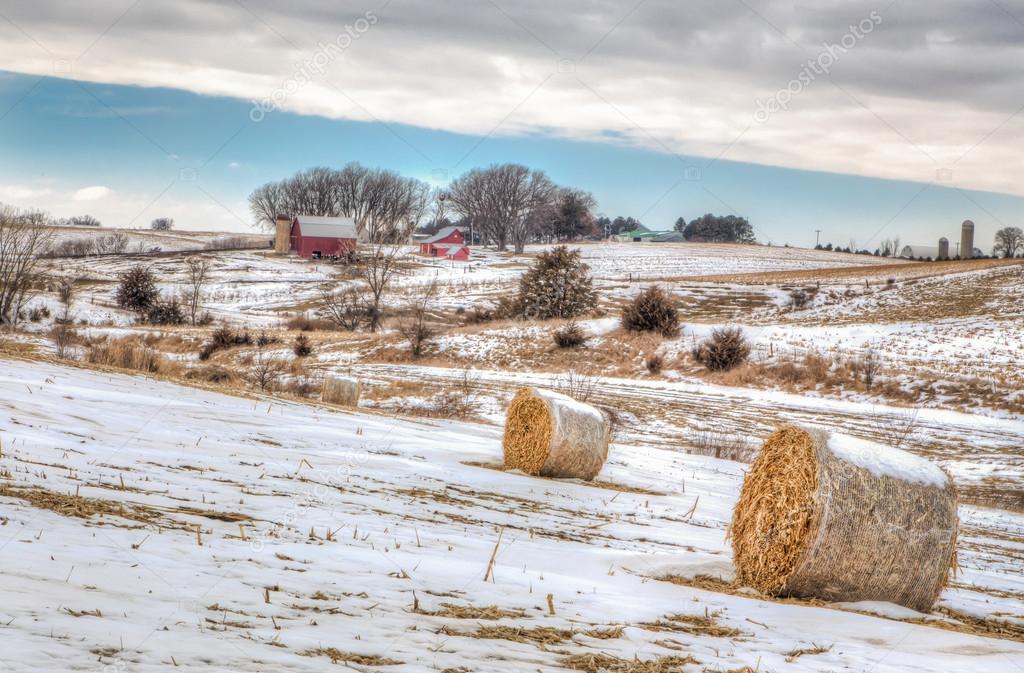 Midwest American Farm in Winter