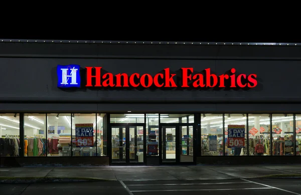 Hancock Stoffe Einzelhandelsgeschäft außen — Stockfoto
