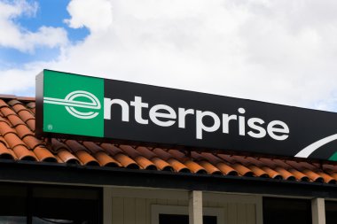 Enterprise rent-a-car işareti ve mağaza