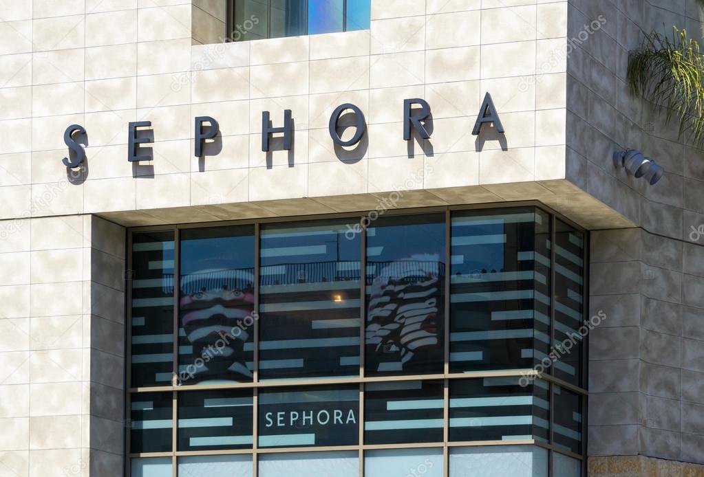 HOLLYWOOD, CA, USA - APRIL 18, 2015. Sephora retail store exterior. Sephora is a French brand and chain of cosmetics stores founded in Paris in 1970.
