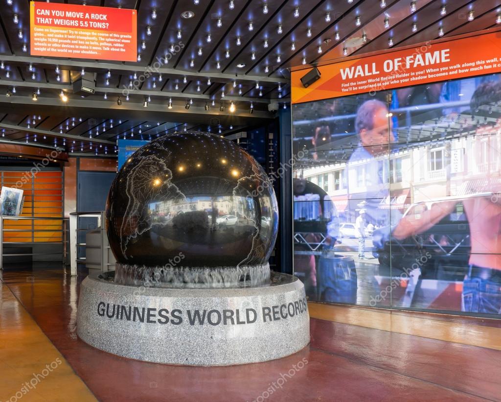 HOLLYWOOD, CA, USA - APRIL 18, 2015. Guiness Museum logo and marquee. The Guinness Museum is an attraction on the Hollywood Walk of Fame.