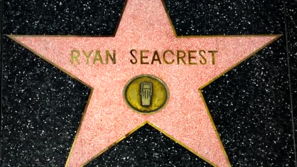 Ryan Seacrest Star on the Hollywood Walk of Fame — Stock Video