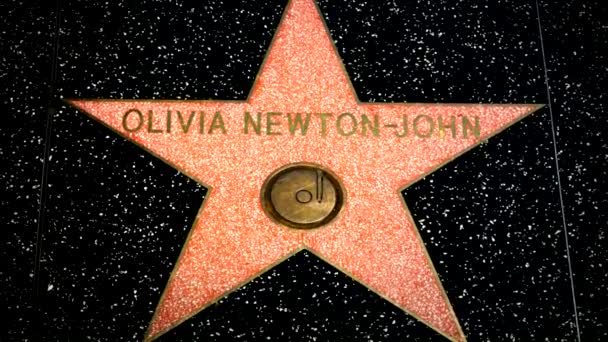 Olivia newton-john star auf dem hollywood walk of fame. — Stockvideo