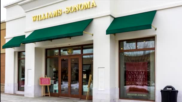 Williams-Sonoma maloobchodě exteriér — Stock video