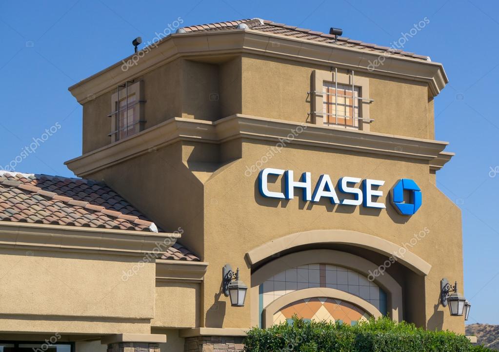 SANTA CLARITA, CA,USA, MAY 31, 2015. Chase Bank exterior. Chase is a consumer and commercial banking subsidiary of the multinational banking corporation JPMorgan Chase.
