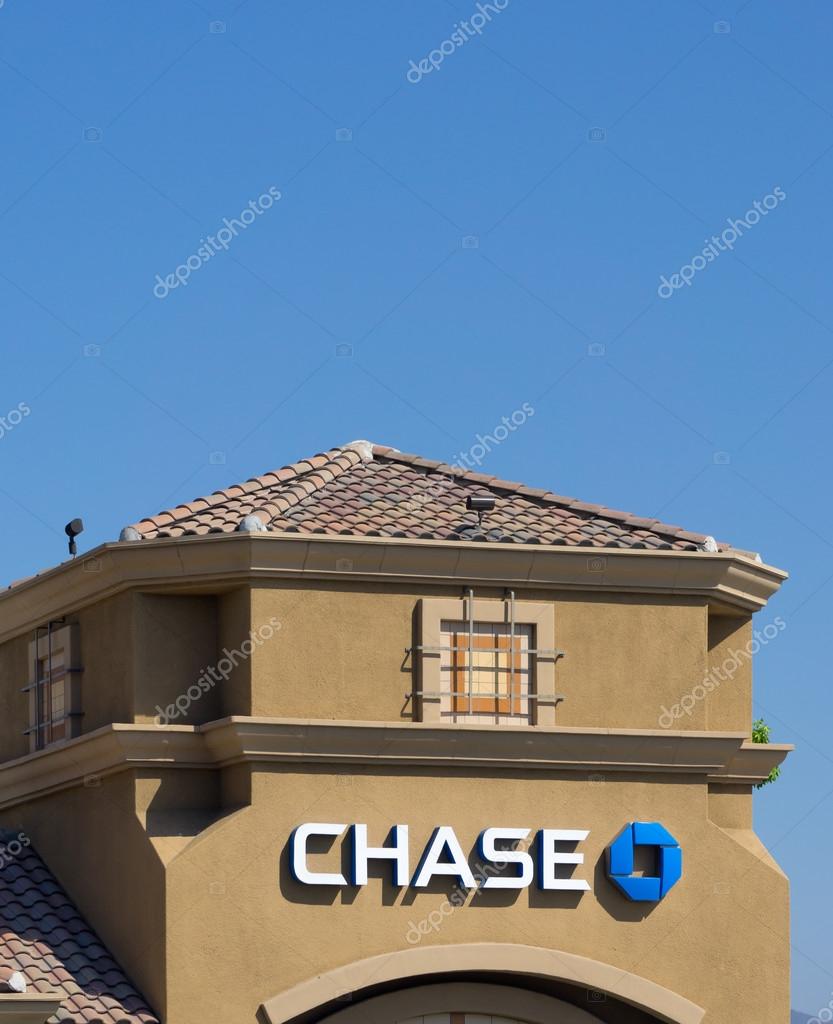 SANTA CLARITA, CA,USA, MAY 31, 2015. Chase Bank exterior. Chase is a consumer and commercial banking subsidiary of the multinational banking corporation JPMorgan Chase.