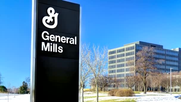 General mills huvudkontor och tecken — Stockvideo