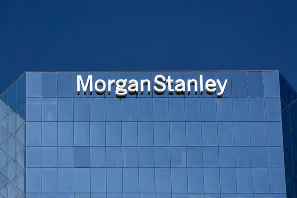 Morgan Stanley budynku i Logo — Zdjęcie stockowe