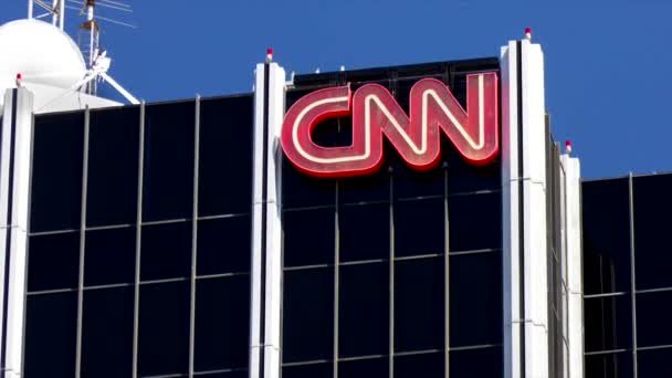 Внешний вид здания CNN — стоковое видео