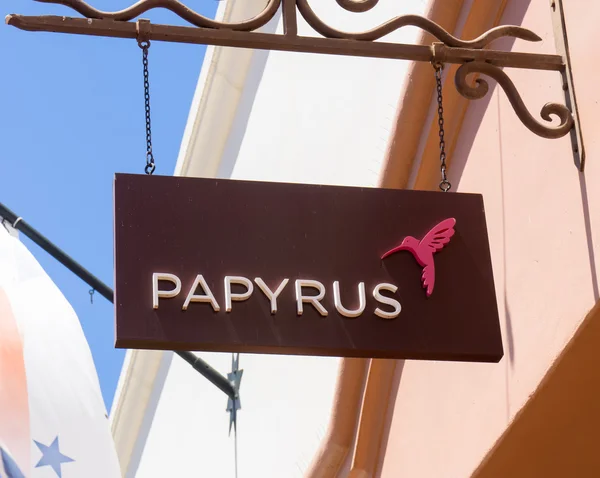 Papirüs mağaza ve işareti — Stok fotoğraf
