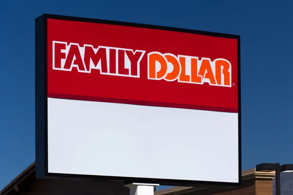 Familie Dollargeschäft und Zeichen — Stockfoto
