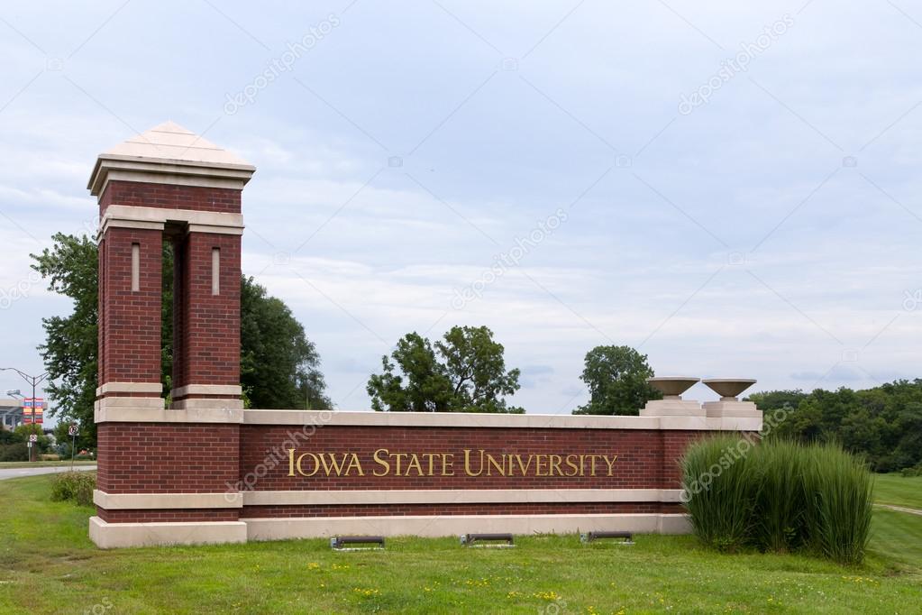 Ames, United States, August 10, 2015.  Entrance to Iowa State University. Iowa State is a research university in the United States.